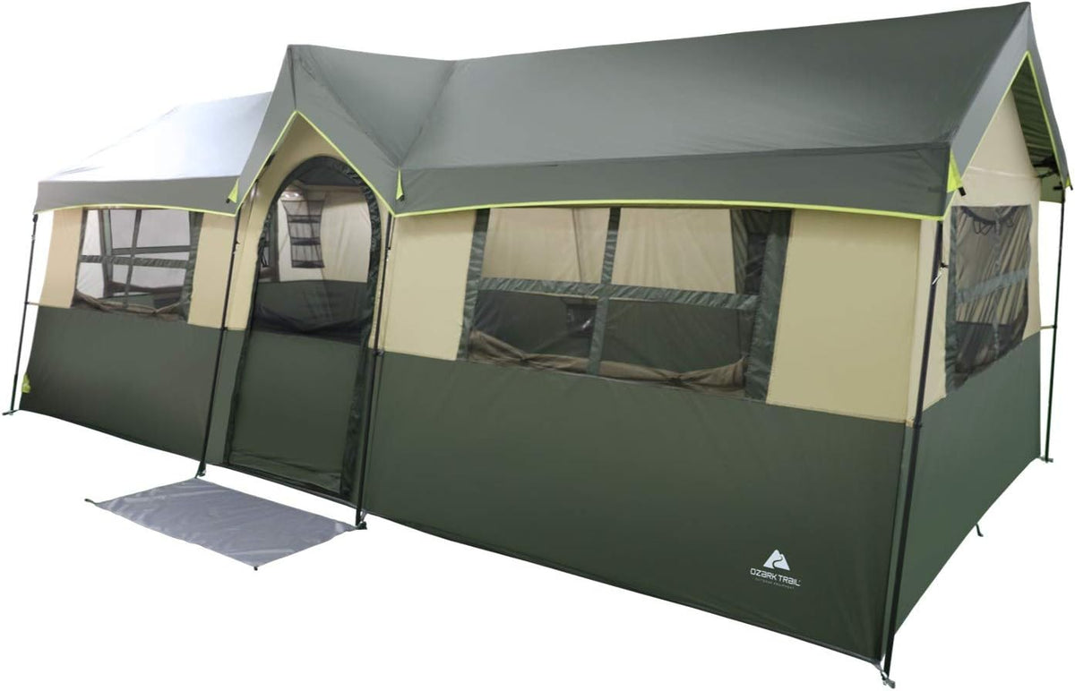 12 Person Cabin Tent with Closets and Room Dividers, Green S634272