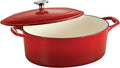 Enameled Cast Iron Covered Dutch Oven 7-Quart Gradated Red V1811