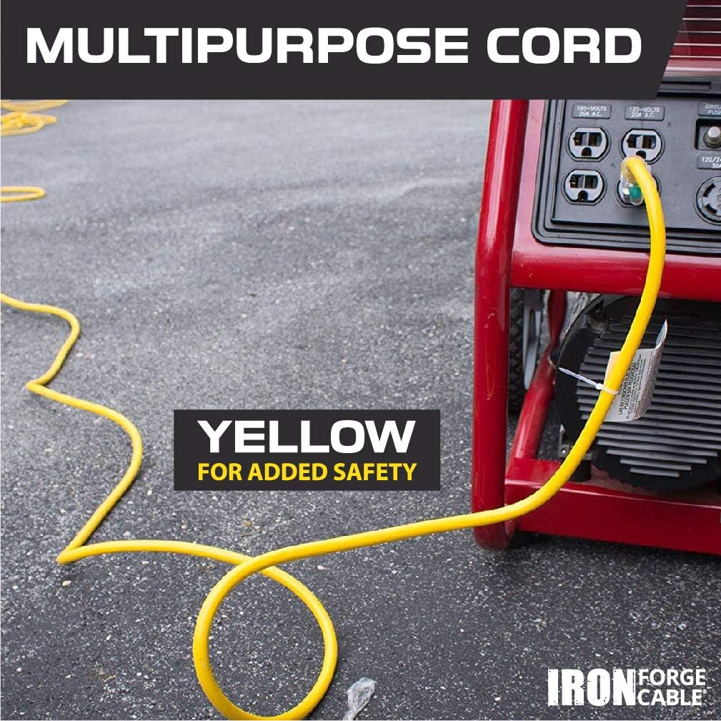 2 Pack of 50 Ft Yellow Heavy Duty 3 Prong Extension Cords F5198