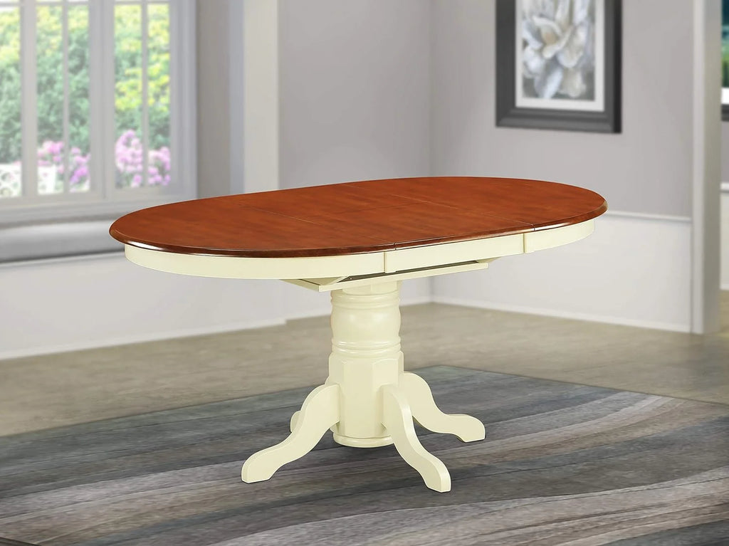 Oval Wooden Dining Table with Butterfly Leaf D3644