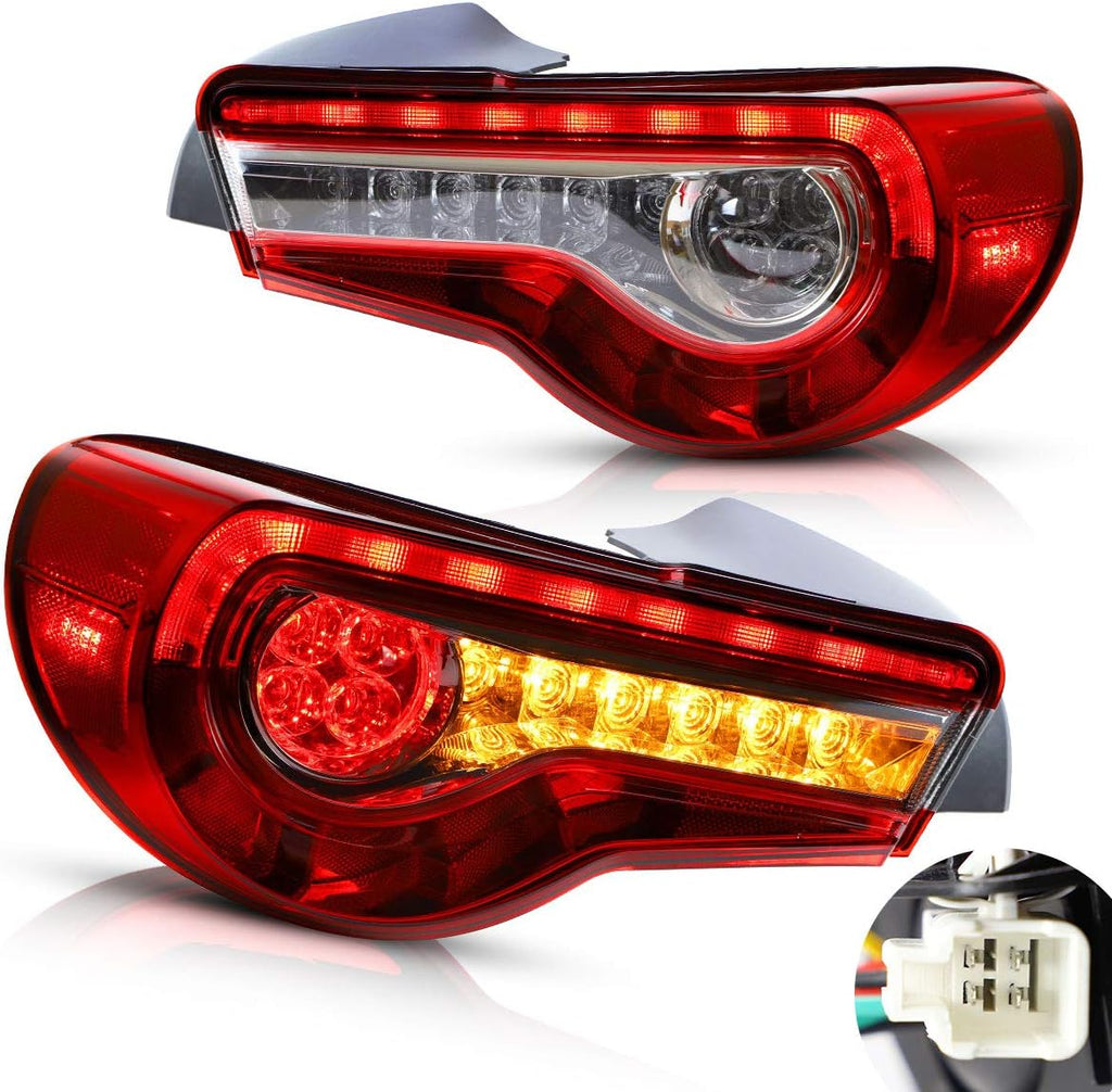 Red OLED Tail Lights with Sequential Turn Signal Lights, Set P581