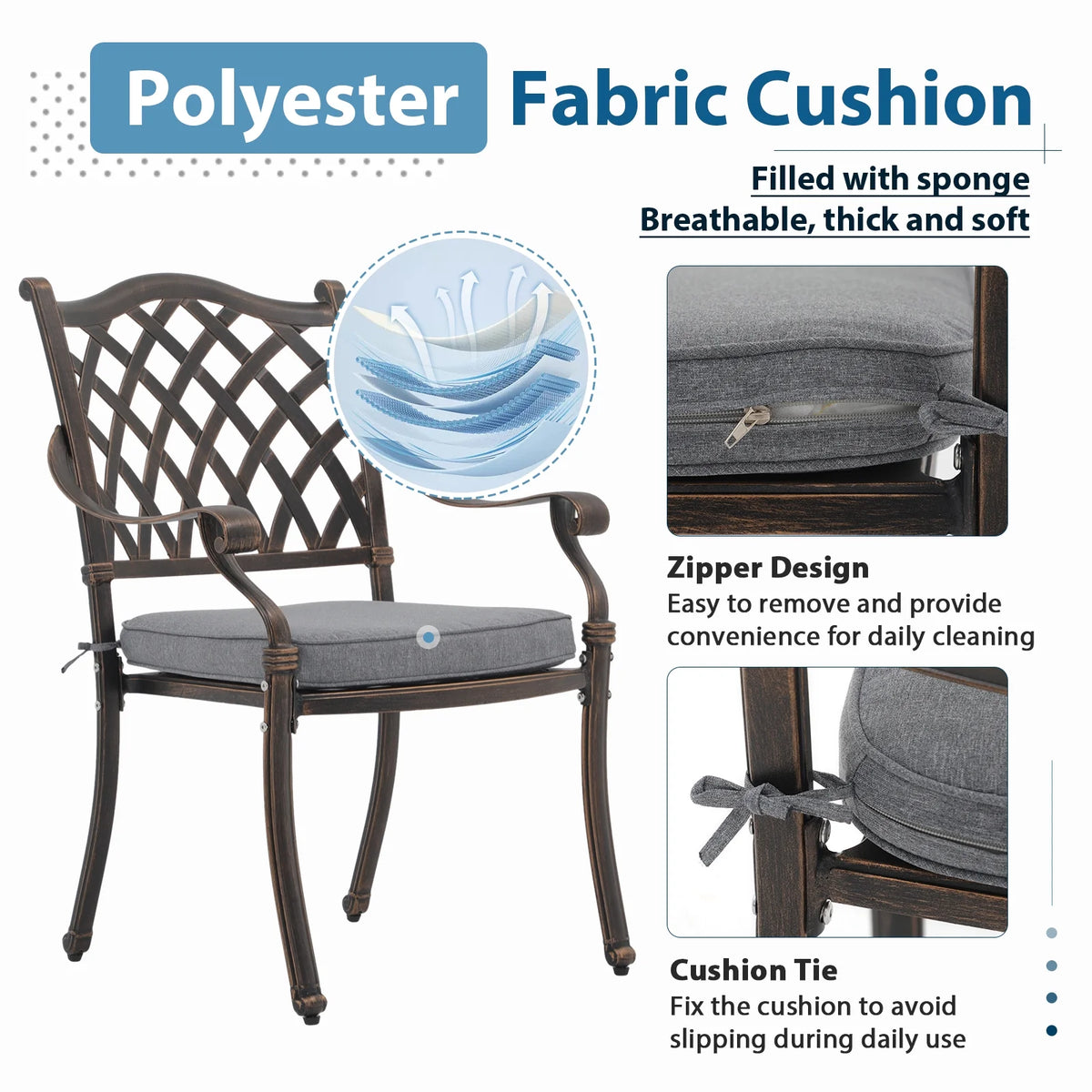 5 Piece Cast Aluminum Patio Dining Set B94078