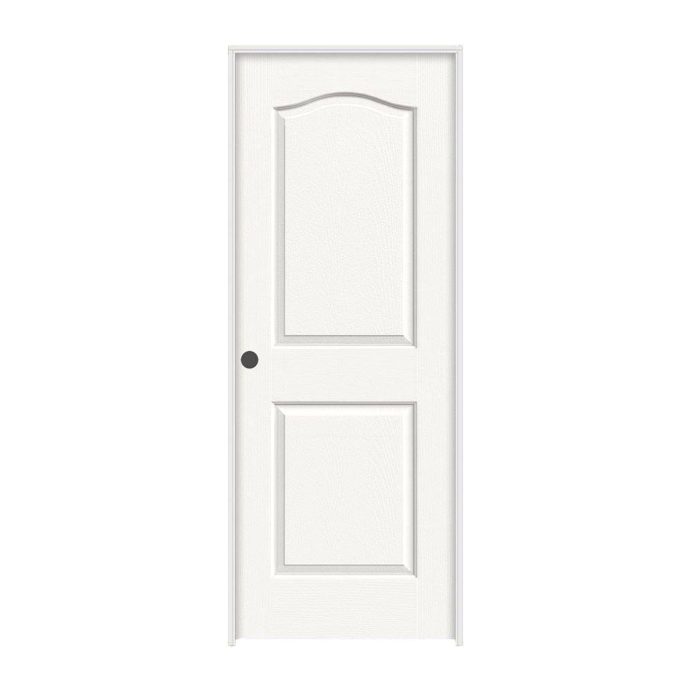 24 in. x 80 in. White Painted Right-Hand Molded Composite MDF Single Prehung Interior Door X86976