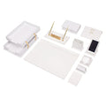 14 Pcs White Leather Desk Organizer Set B279352
