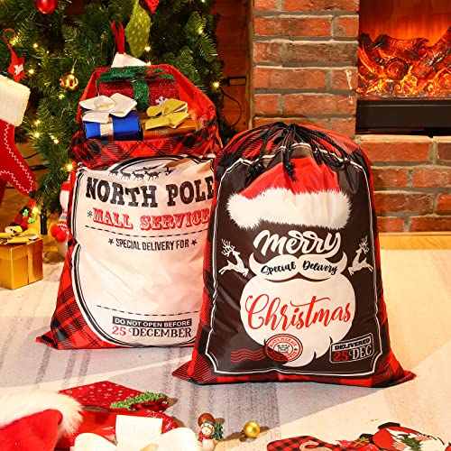 6 Pcs Large Polyester Drawstring Gift Bag W464264