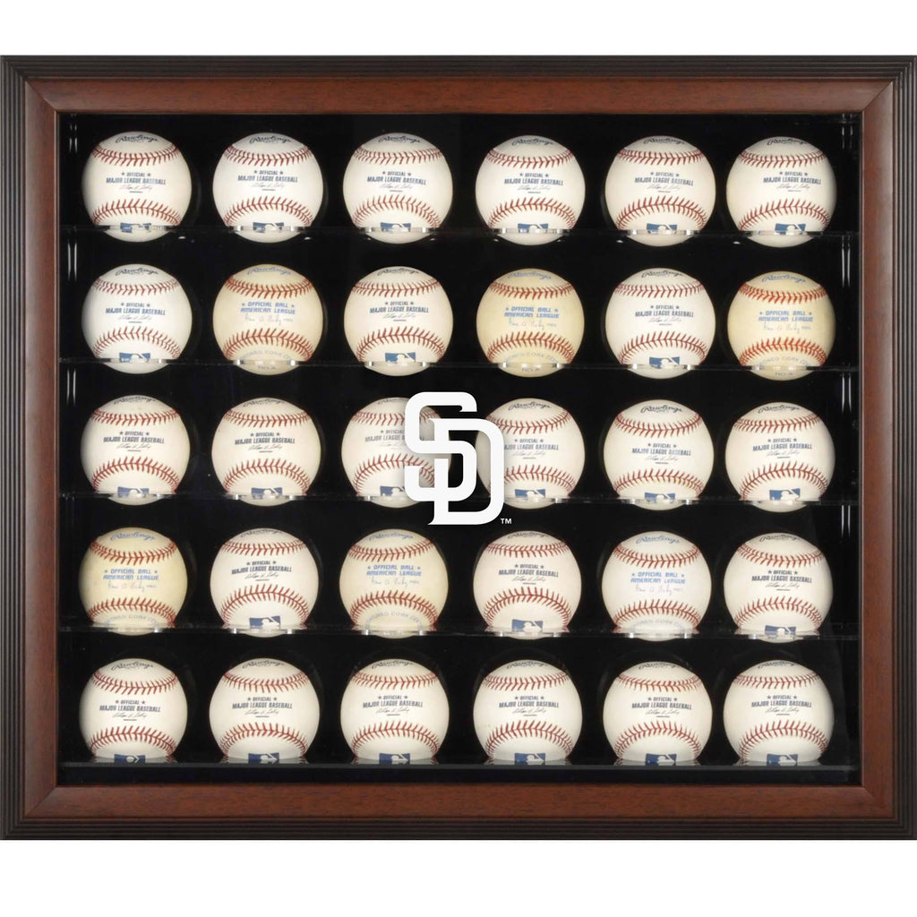 Brown Framed 30-Ball Display Case B53078