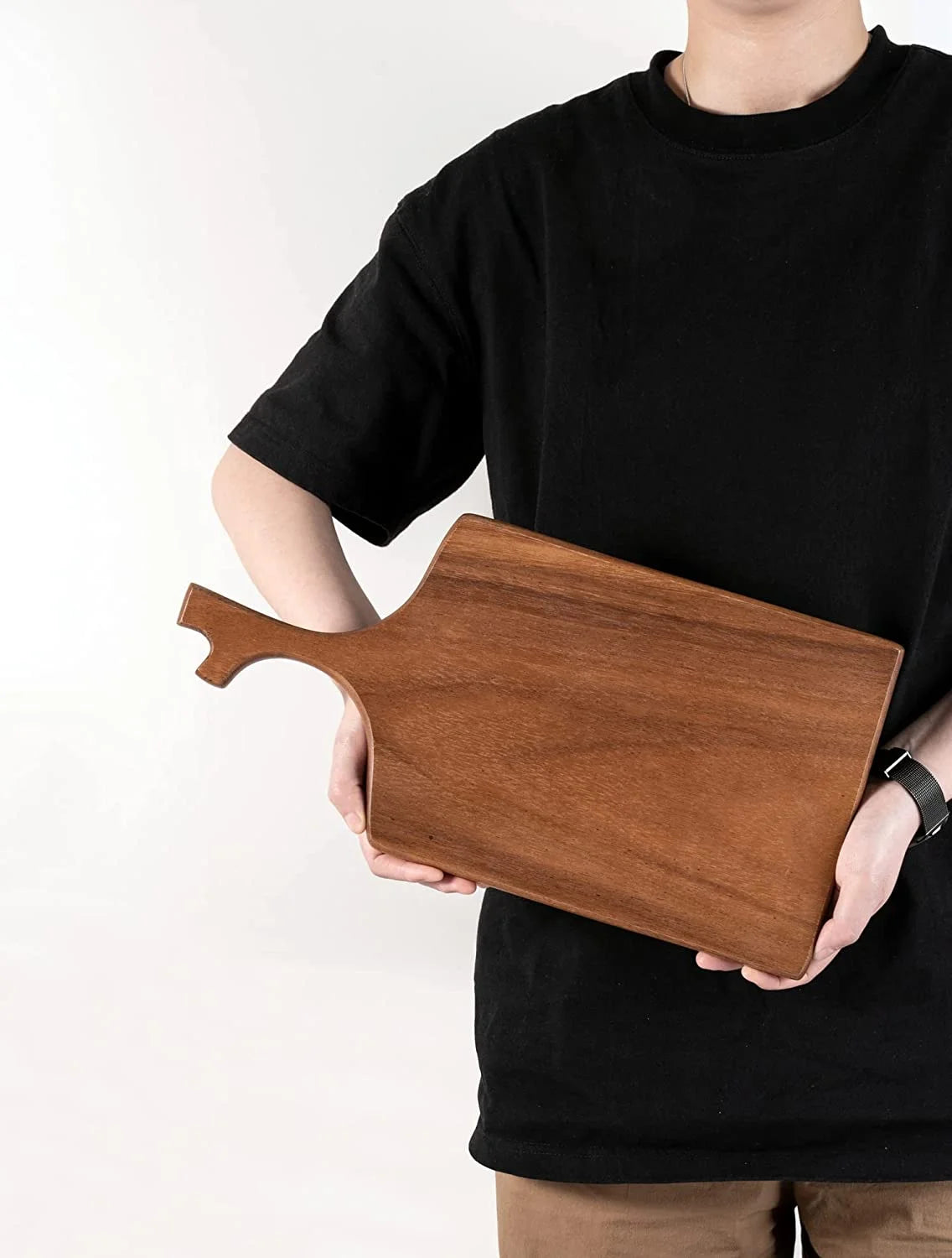 Acacia Wooden Cutting Board with Grip Handle F735