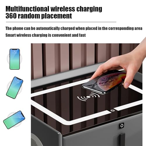 White 2 Drawer Nightstand with Wireless Charging Station O273