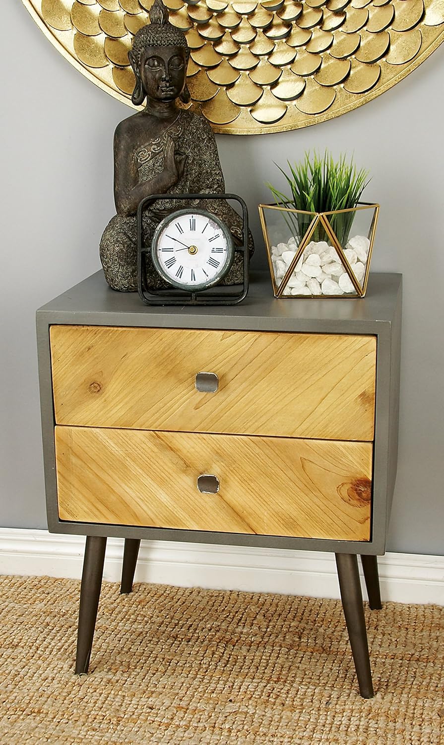 Antique Colonial Wood Small Cabinet U79590