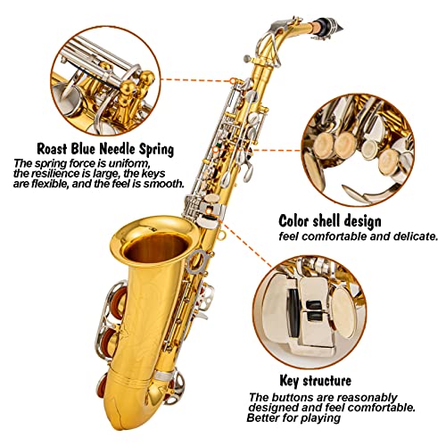 Black/gold keys Eb Alto Saxophone with Case P9228