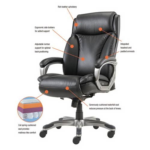 Black Leather High-Back Task Chair J874158