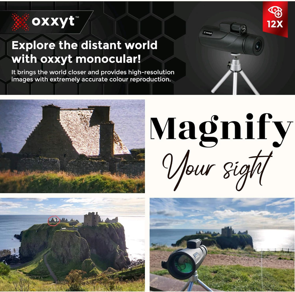 Monocular Telescope 12X50 with EVA Case, BAK4 Prism, FMC Lens, Phone Holder, Tripod G7738