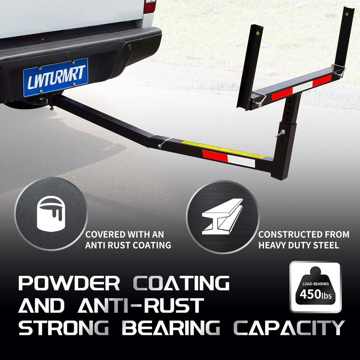 Pickup Truck Bed Extender, Heavy Duty Steel Hitch Mount H8601