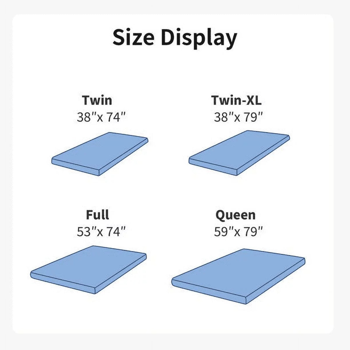 2 inch Gel Memory Foam Mattress Topper with Washable Cover I63280