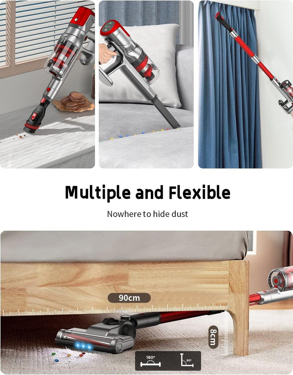 Cordless Stick Vacuum with 25Kpa Suction, 40min Runtime K336486