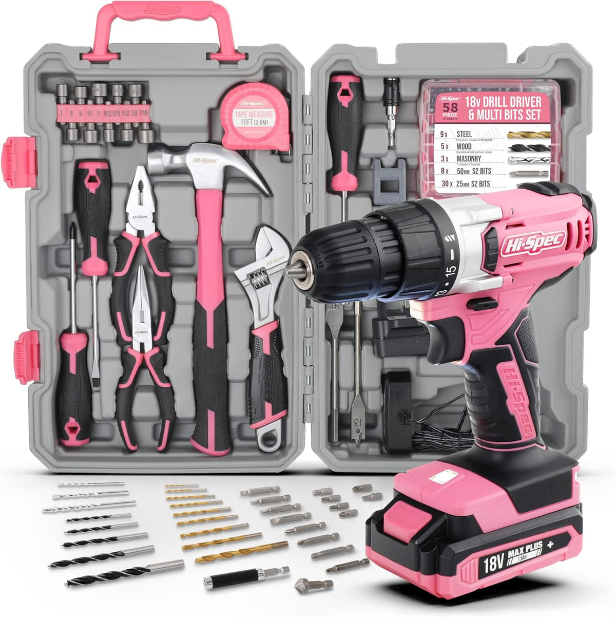 81 Piece Home & Garage Tool Kit with 18V Drill Driver C644729