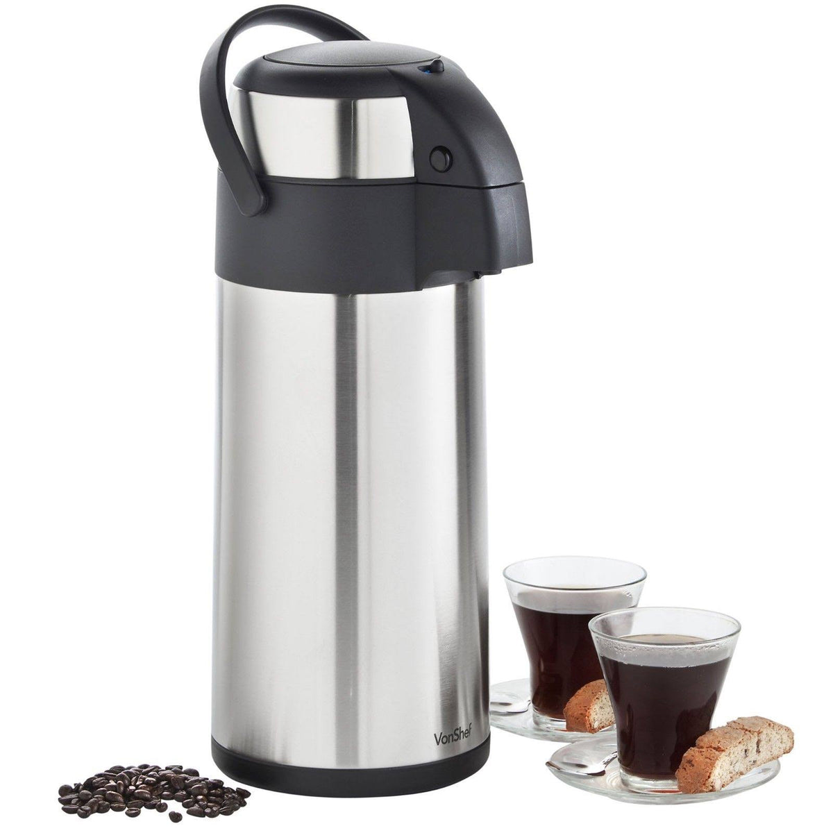 Thermal Airpot Coffee Carafe Beverage Dispenser Stainless Steel 4.4qt Y87561