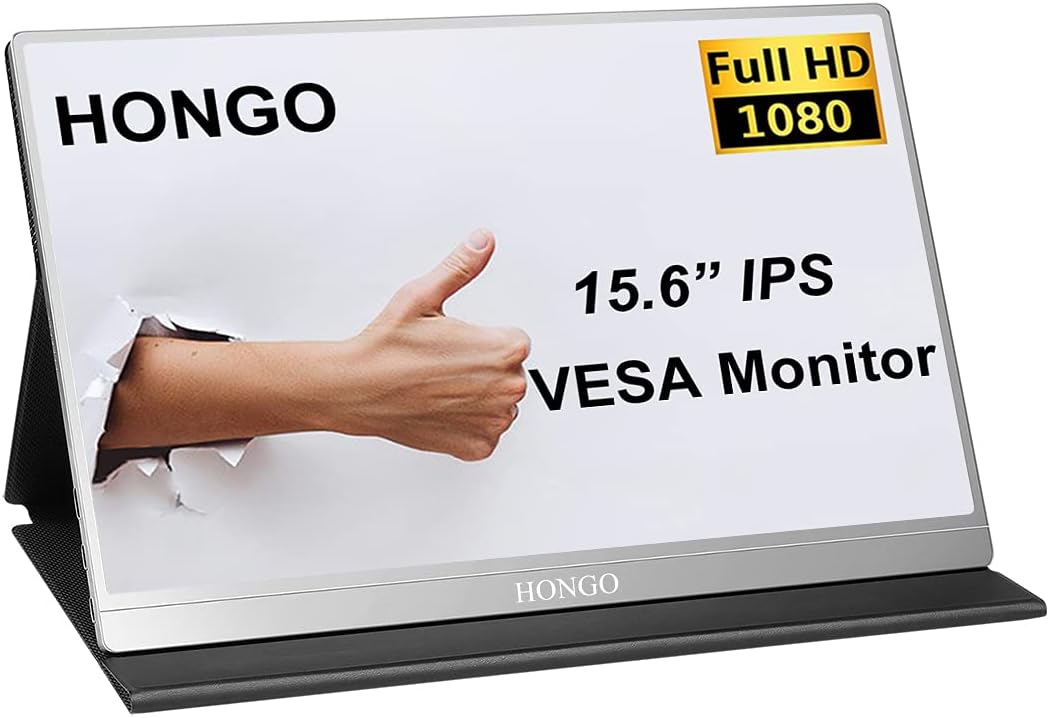 Portable Monitor 15.6” FHD 1080P IPS Screen HDMI USB C Monitor with Foldable Case O131