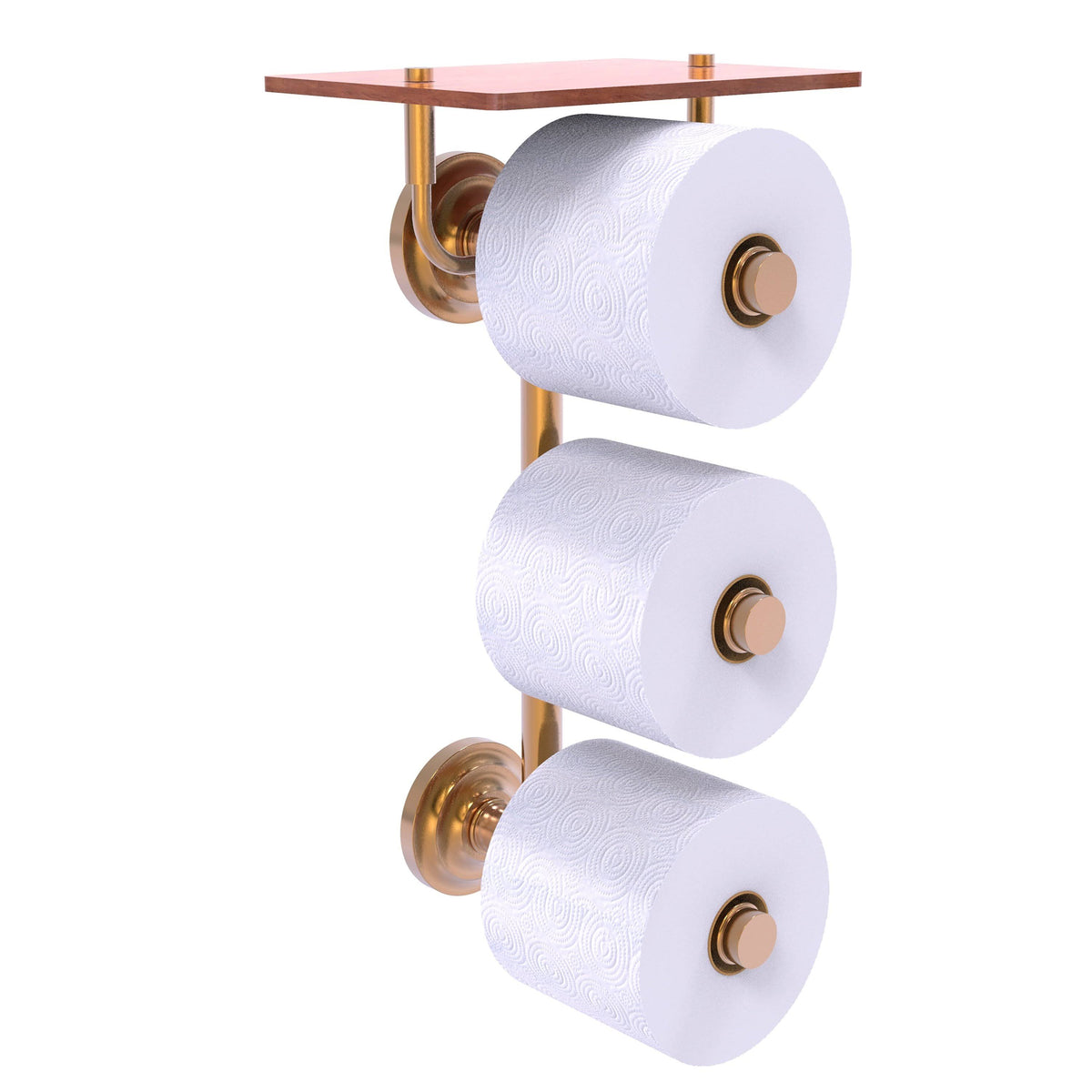 Wall Mount Toilet Paper Holder with Wood Shelf G6295