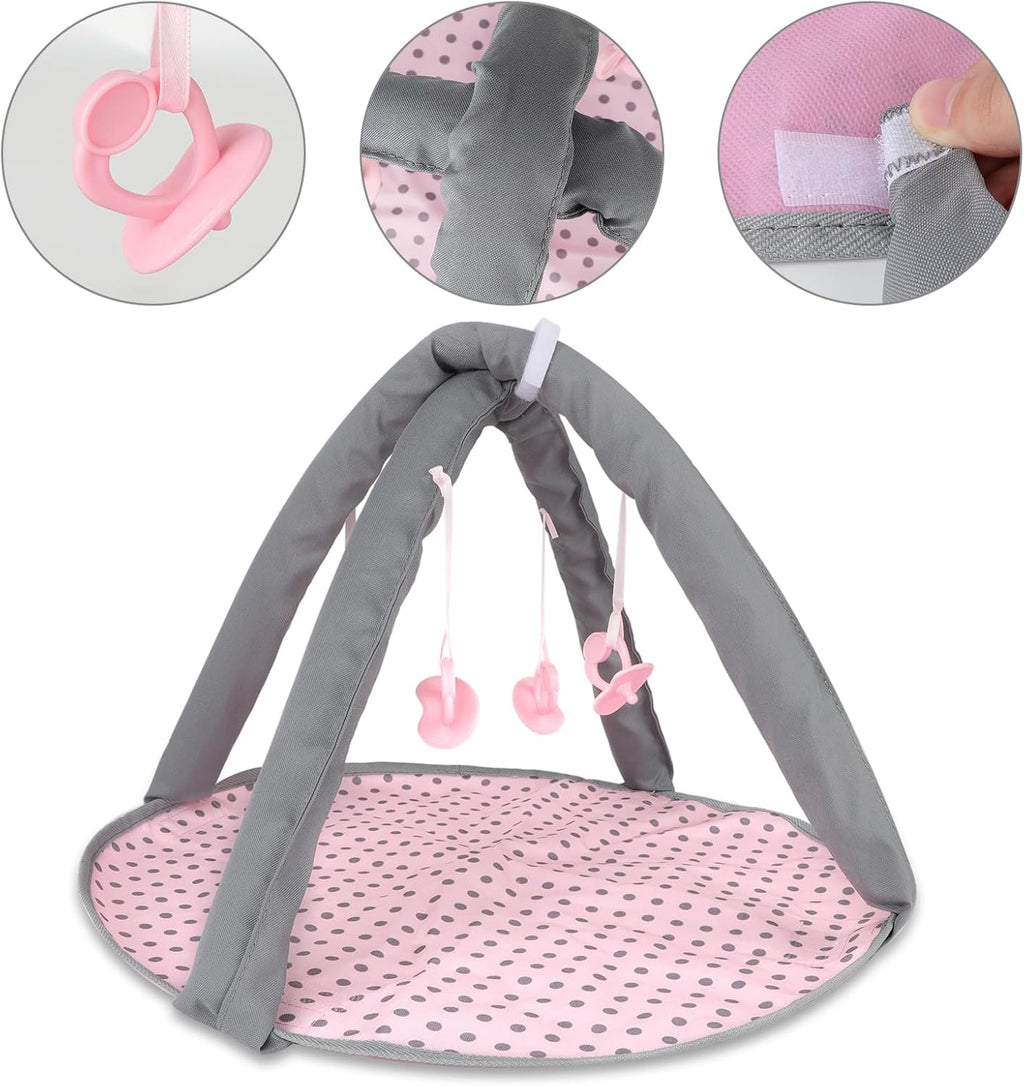 Baby Doll Stroller Crib Bed Nursery Role Play Set with Accessories and Play Mat F60057