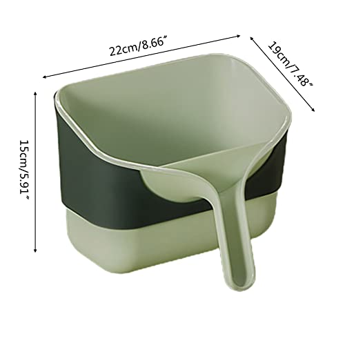 Green Plastic Small Trash Bin Y676