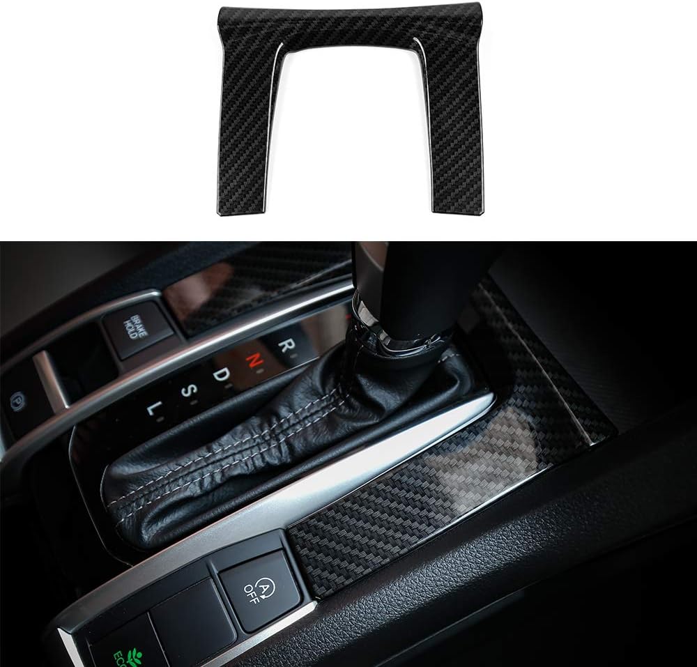 ABS Carbon Fiber Style Gear Panel Trim Shift Box Decoration Cover Pack of 2 H6589
