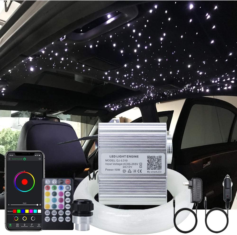 10W RGBW Twinkle Music Effect Fiber Optic Lights Kit 450 Strands 9.8ft Q285164
