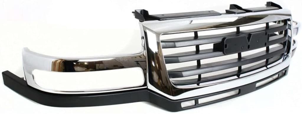 Chrome Shell Painted Black Insert Grille Assembly for 2007 GMC Sierra 2500 HD 3500 Classic L8764