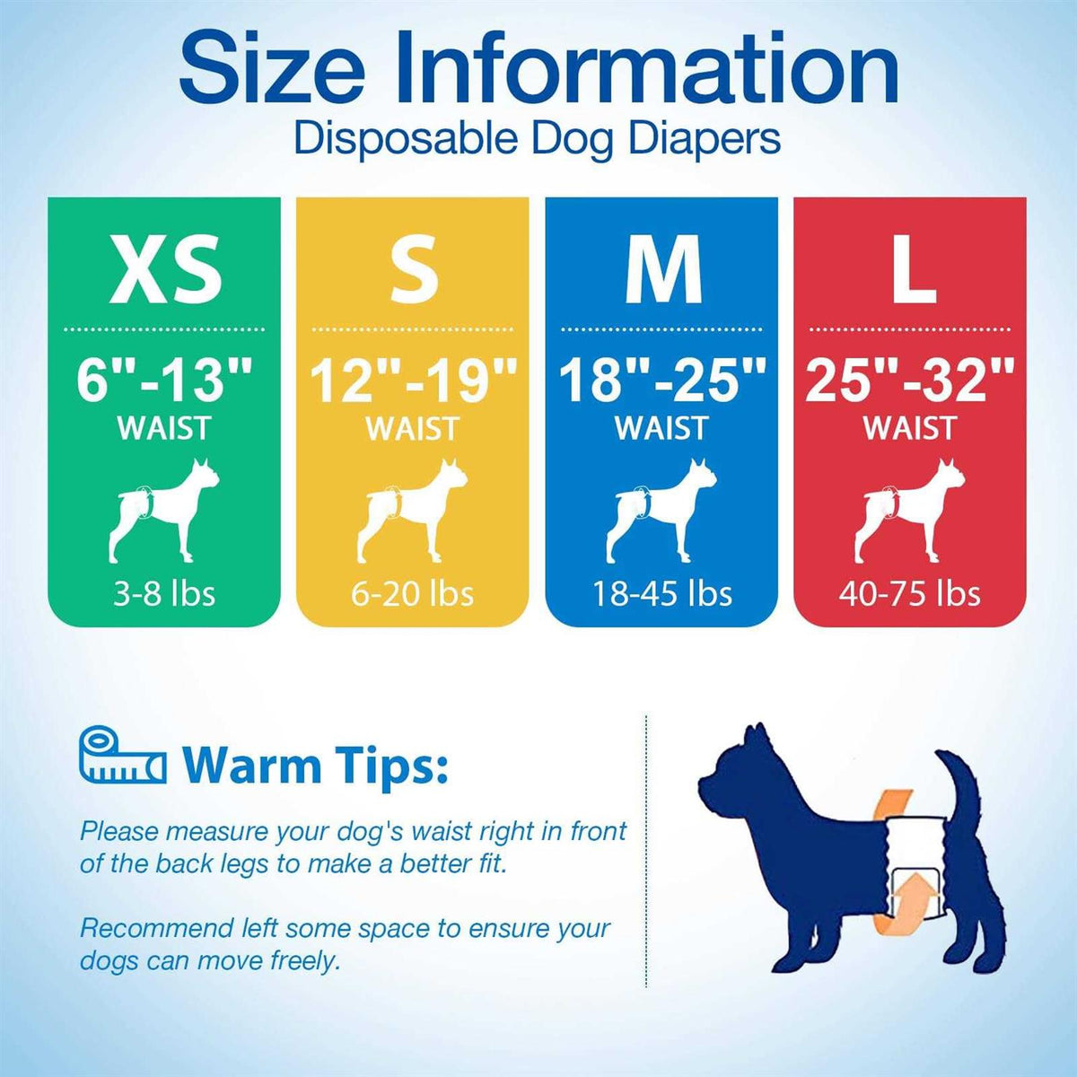 Soft Disposable Male Dog Diaper 12Pcs M P25310