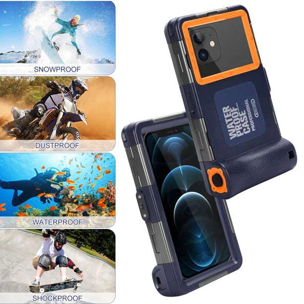 Waterproof Protective Case for Phones Up to 6.9 Inch with Lanyard T377795
