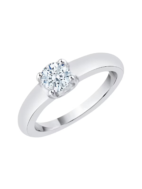 10K White Gold Diamond Solitaire Ring (1/4 cttw, I-Color, SI3-I1, Size 9) N7135