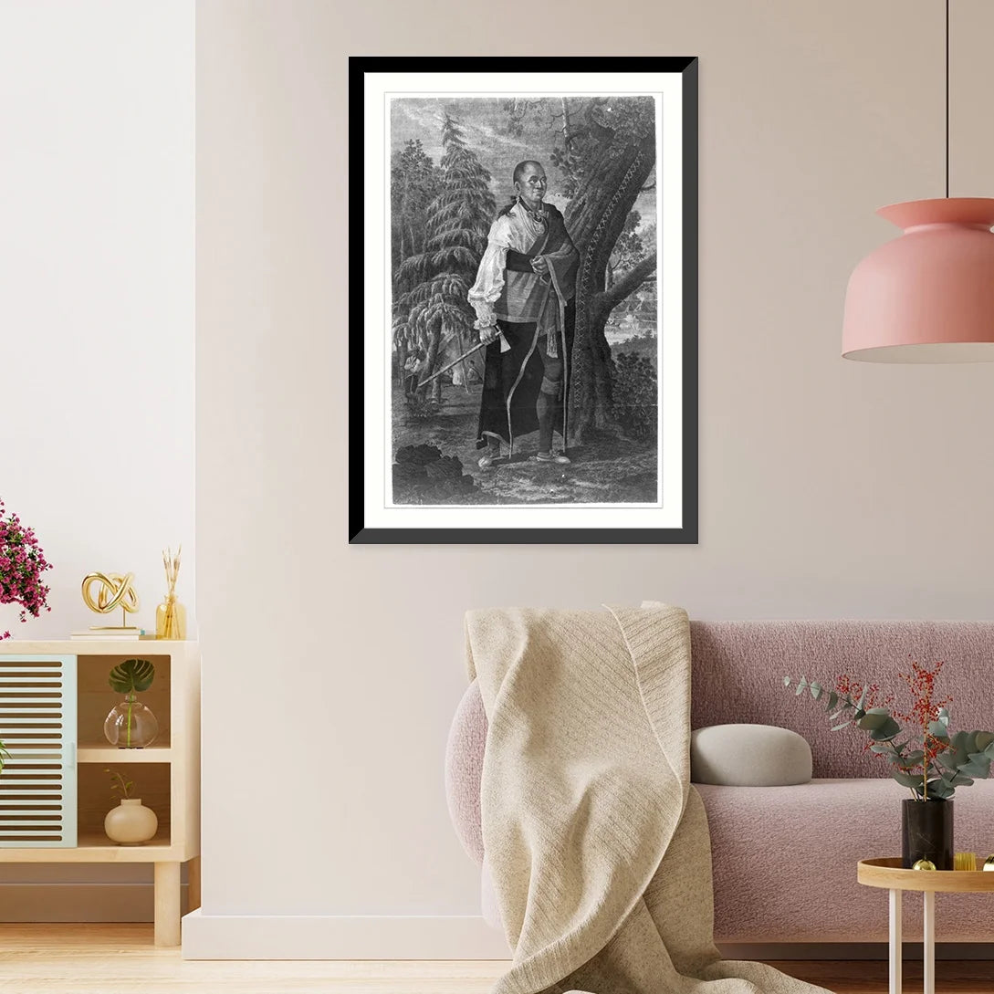 Framed Print Portrait of Hendrick Mohawk chief S7900
