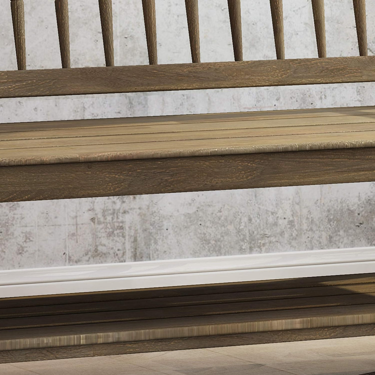 Gray and Black Acacia Wood Bench with Shelf M4297