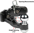 Pintle Hitch with 2-5/16-Inch Trailer Ball, 8 Ton Combination Hitch with Mounting Kit B92909