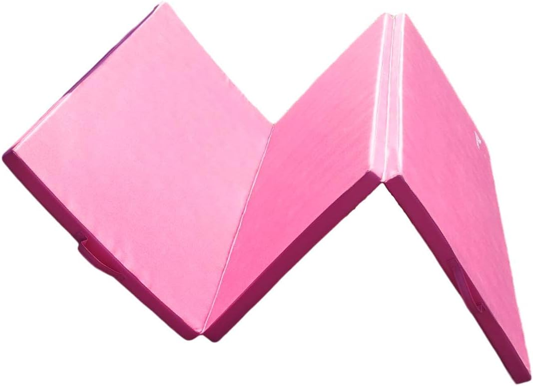 Extra Thick High Density Anti-Tear Gymnastics Gym Folding Exercise Mats (Pink) F67695