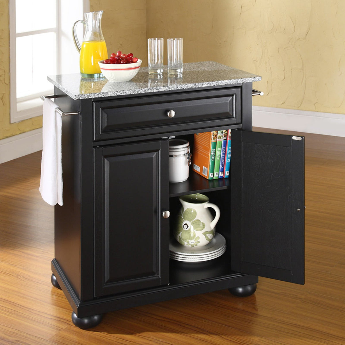 White/Gray Wood Portable Kitchen Island Q940886