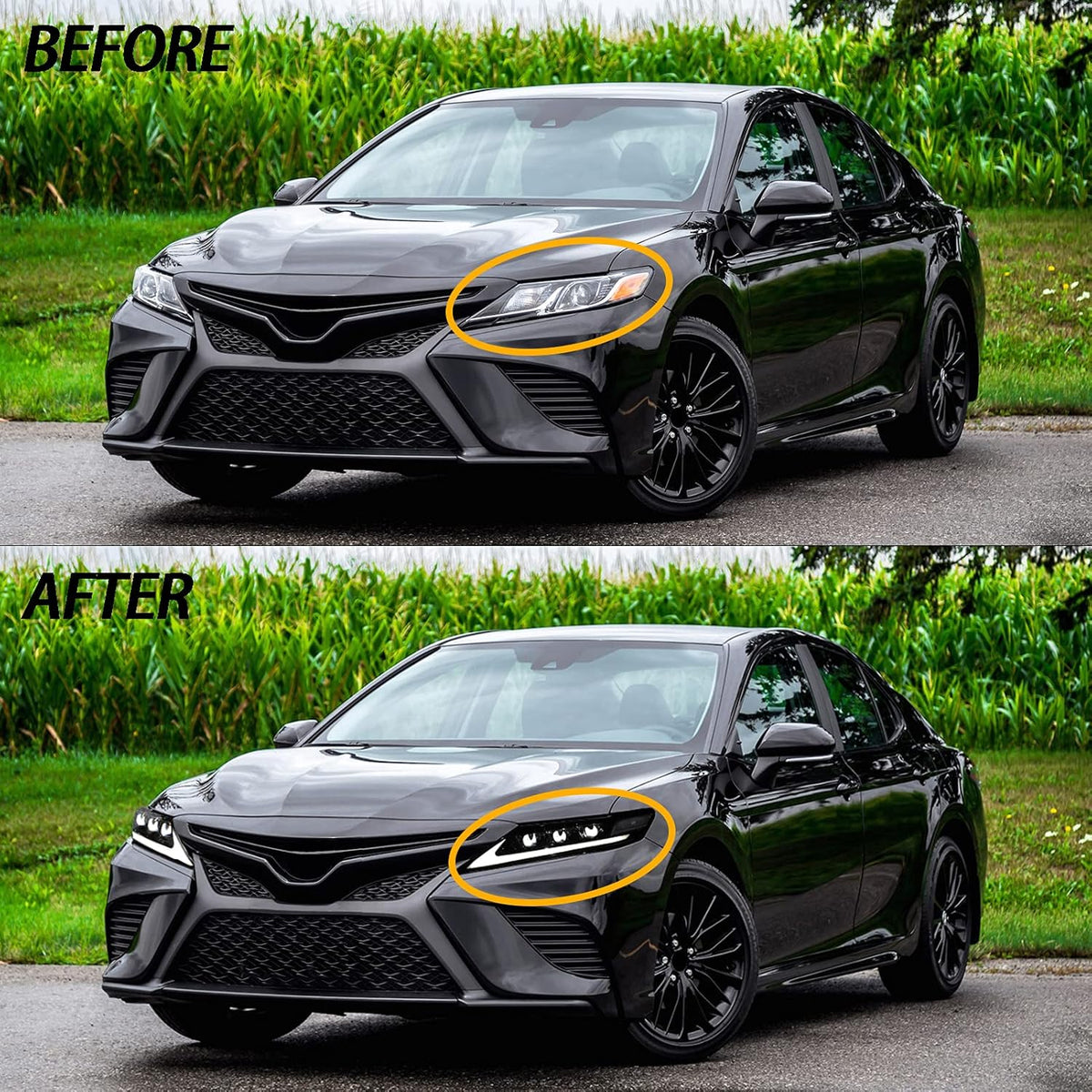 Upgrade Full LED Headlights Assembly with Sequential Turn Signal, Left+Right Pair S84284