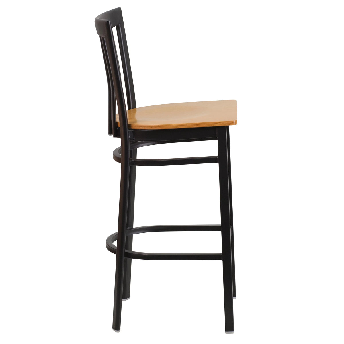 Metal Barstool with Walnut Wood Seat A760