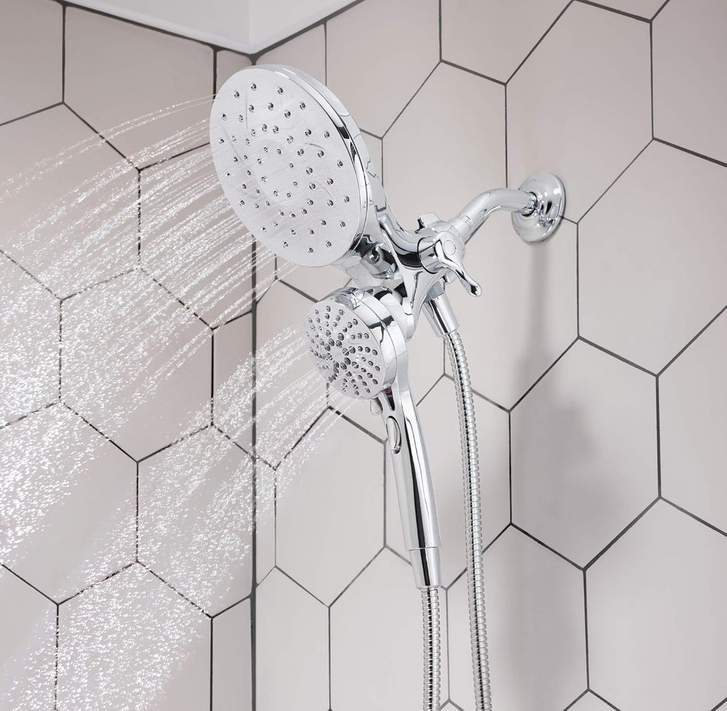 Chrome Handheld/Rain Shower Head and Six-Function Handheld Showerhead K2944