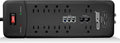 10-Outlet 3500 Joules Surge Protector Power Strip, 25 Foot Cord, Black Pack of 2 U67662