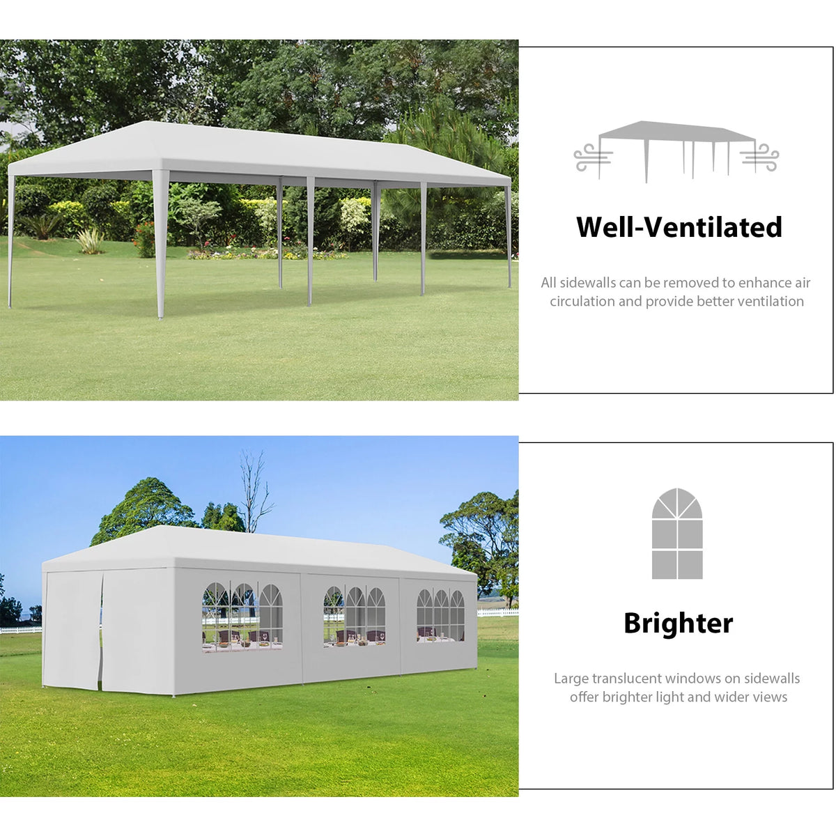 10'x30' White Outdoor Party Tent O6193