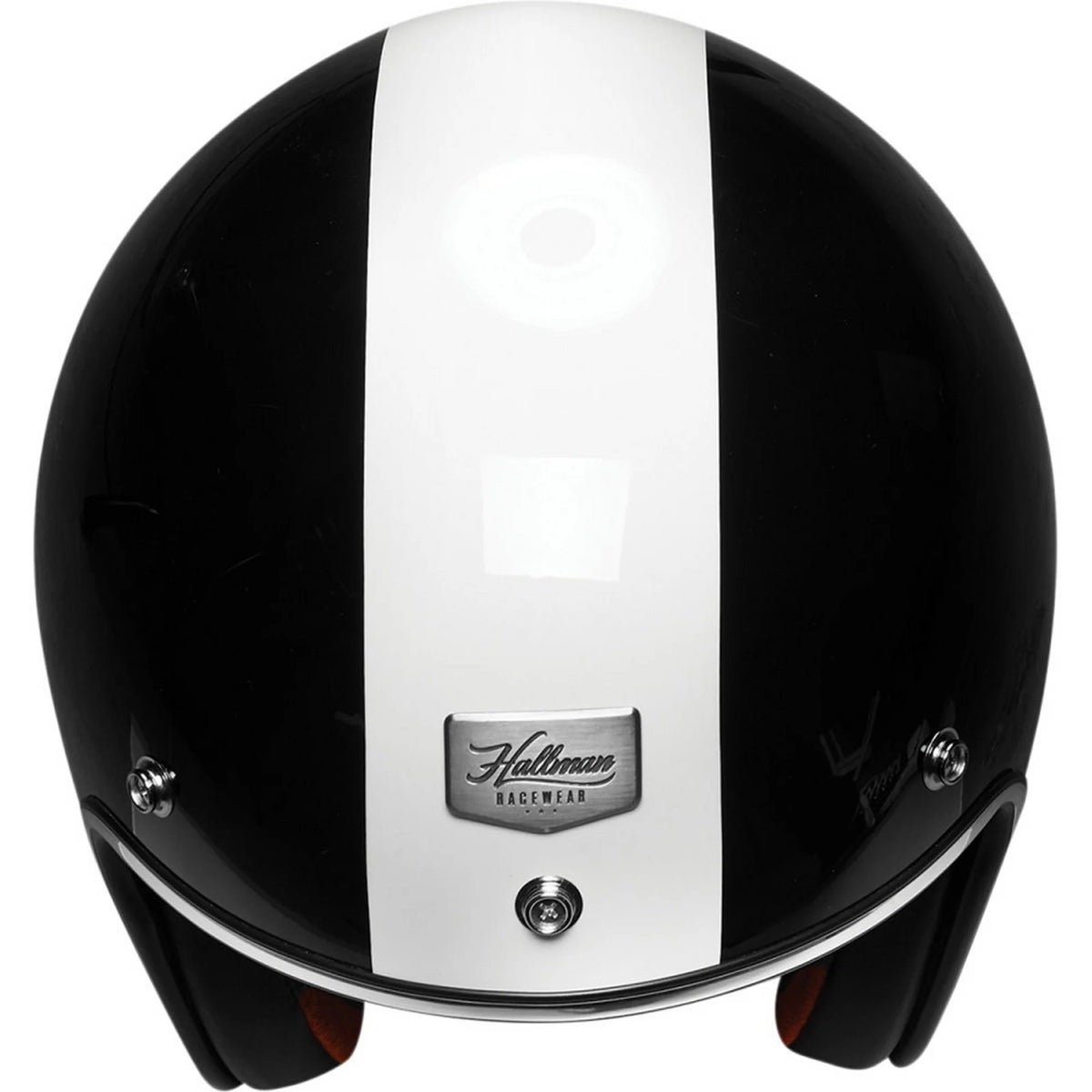 Open Face Motorcycle Helmet Black/White LG K33369