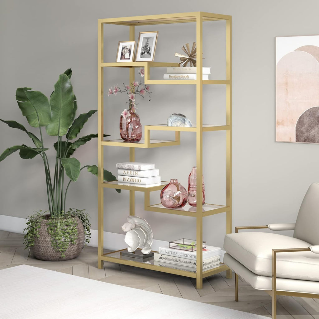 Blackened Bronze Metal Bookcase D249617