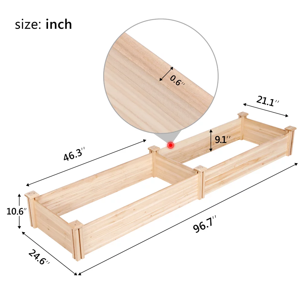 Wooden Raised Garden Bed Planter Box T956222