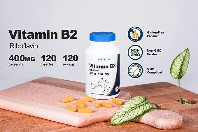 Vitamin B2 (Riboflavin) 400mg, 120 Capsules L3016