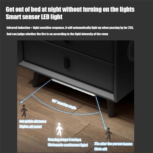 White 2 Drawer Nightstand with Wireless Charging Station O273