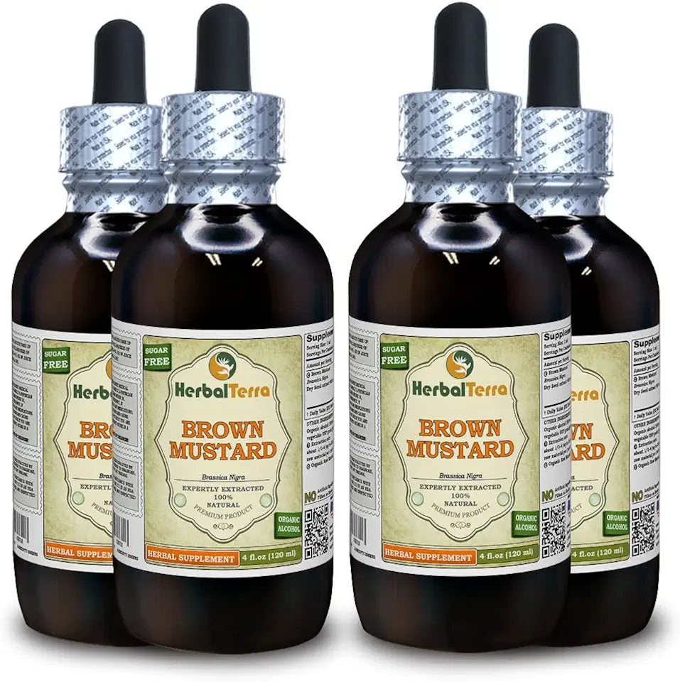 Brown Mustard Tincture Organic Dried Seeds Liquid Extract 4x120 ml J606