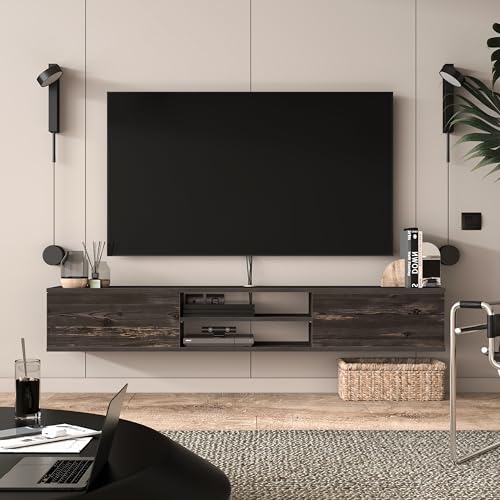 Black Oak Floating TV Stand F989
