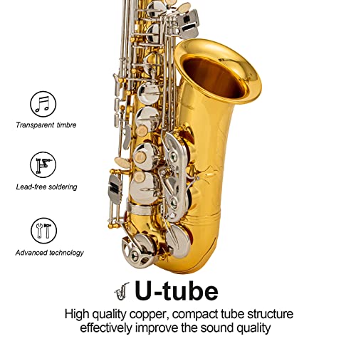 Black/gold keys Eb Alto Saxophone with Case P9228
