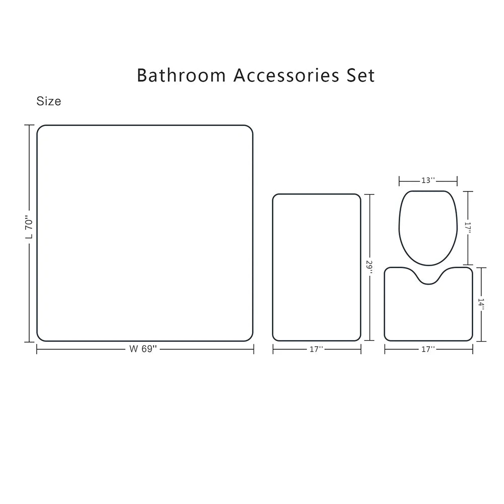 Funny Diving English Bulldog Shower Curtain Set with Hooks 69 x 70Inch, Bathroom Sets with Shower Curtain and Rugs, Toilet Lid Cover and Bath Mat B770